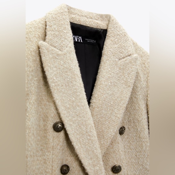 Zara Longline Wool Blend Bouclé Blazer - Picture 16 of 17